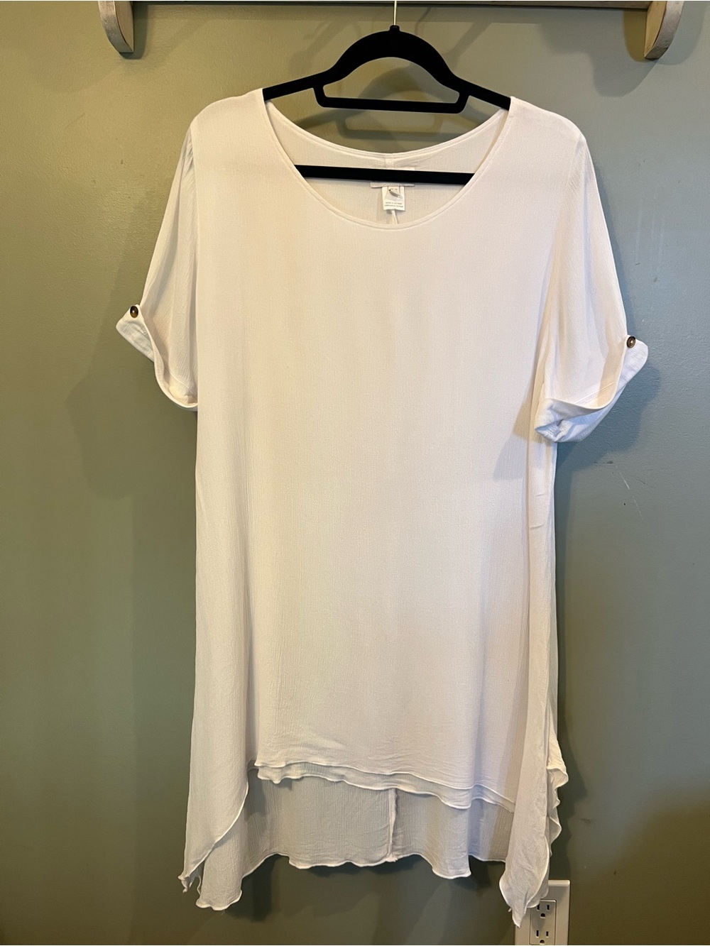 APRICOT White Short Sleeve Layered Tunic